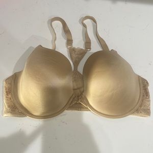 Sweet Nothings by Lilyette 42C nude lace front clasp racer back